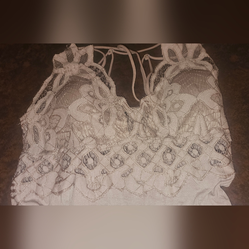 RUE 21 SPAGUETTI STRAP TOP BLOUSE LACE SMALL GUC BODYSUIT - Picture 9 of 12